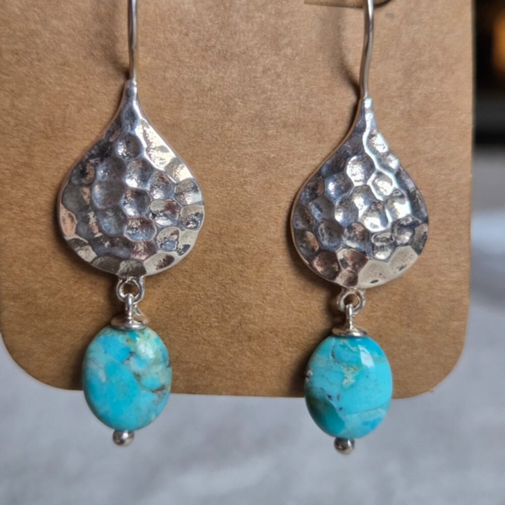 Silver and Turquoise Drop Earrings